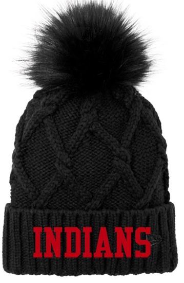 Picture of Stebbins H.S. Softball - Faux Fur Pom Beanie by New Era NE911 - Black or Heather Grey