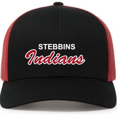 Picture of Stebbins M.S. Softball - Snapback Cap by Pacific Headwear 104c - Black/Red or Black/Red/Black