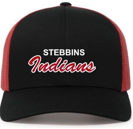 Picture of Stebbins M.S. Softball - Snapback Cap by Pacific Headwear 104c - Black/Red or Black/Red/Black