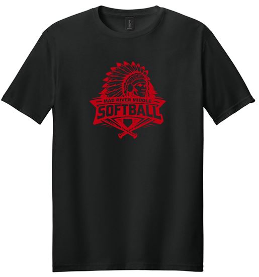 Picture of Mad River M.S. Softball - Youth & Adult/Unisex - Softstyle Tee by Gildan 64000 - Black or Sports Grey