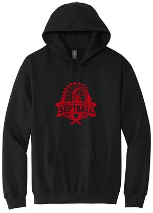 Picture of Mad River M.S. Softball - Youth & Adult/Unisex - Softstyle Midweight Pullover Hooded Sweatshirt by Gildan SF500 - Black or Sports Grey