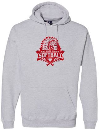 Picture of Mad River M.S. Softball - Adult/Unisex - Premium Hooded Sweatshirt by J. America 8824 - Black or Sports Grey