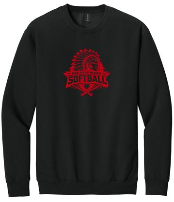 Picture of Mad River M.S. Softball - Youth & Adult/Unisex - Softstyle Crewneck Sweatshirt by Gildan 18000b/SF000 -  Black or Sports Grey