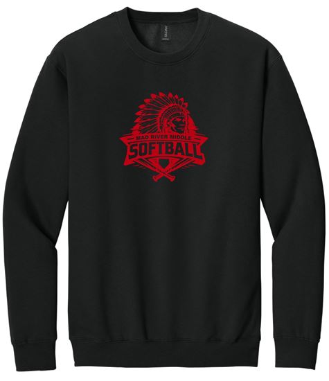 Picture of Mad River M.S. Softball - Youth & Adult/Unisex - Softstyle Crewneck Sweatshirt by Gildan 18000b/SF000 -  Black or Sports Grey