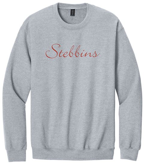 Picture of Stebbins H.S. Softball - Adult/Unisex - Softstyle Crewneck Sweatshirt w/ GLITTER logo by Gildan SF000 -  Sports Grey