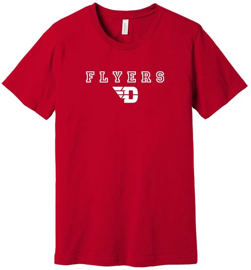 Picture of Dayton Flyers - Adult/Unisex - Jersey Short Sleeve Tee by Bella + Canvas BC3001 - Red