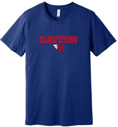 Picture of Dayton Flyers - Adult/Unisex - Jersey Short Sleeve Tee by Bella + Canvas BC3001 - Navy