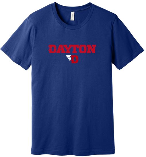 Picture of Dayton Flyers - Adult/Unisex - Jersey Short Sleeve Tee by Bella + Canvas BC3001 - Navy
