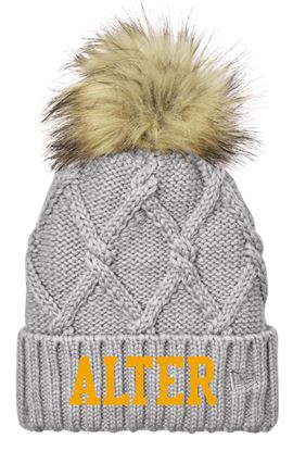 Picture of Alter Cheer - Faux Fur Pom Beanie by New Era NE911 - Heather Grey or Ivory