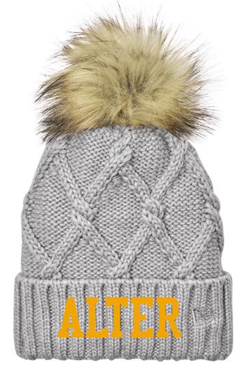 Picture of Alter Cheer - Faux Fur Pom Beanie by New Era NE911 - Heather Grey or Ivory
