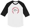 Picture of The CinDay Academy - Youth & Adult/Unisex - 3/4 Sleeve Colorblock Raglan Jersey w/ Logo Choice by Sport Tek (Y)T200 - Black/White