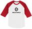 Picture of The CinDay Academy - Youth & Adult/Unisex - 3/4 Sleeve Colorblock Raglan Jersey w/ Logo Choice by Sport Tek (Y)T200 - Red/White