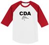 Picture of The CinDay Academy - Youth & Adult/Unisex - 3/4 Sleeve Colorblock Raglan Jersey w/ Logo Choice by Sport Tek (Y)T200 - Red/White