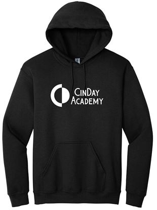 Picture of The CinDay Academy  - Youth & Adult/Unisex - Heavy Blend Hooded Sweatshirt by Gildan 18500(b)  - Ash, Black, or Red