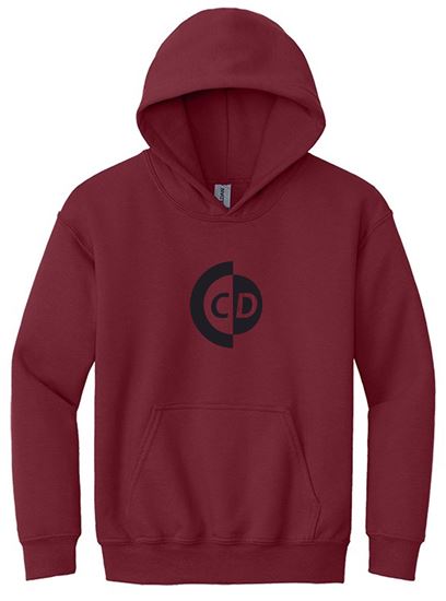 Picture of Clearance! The CinDay Academy - 1 YM (10-12) & 1 YL (14-16) - Heavy Blend Hooded Sweatshirt 18500b - Cardinal Red  - (2 Left)