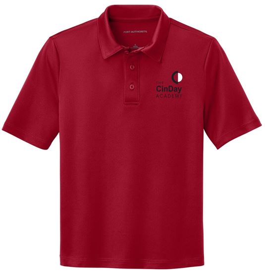 Picture of The CinDay Academy  - Youth  - Silk Touch Performance Polo by Sport Tek Y540 - Red