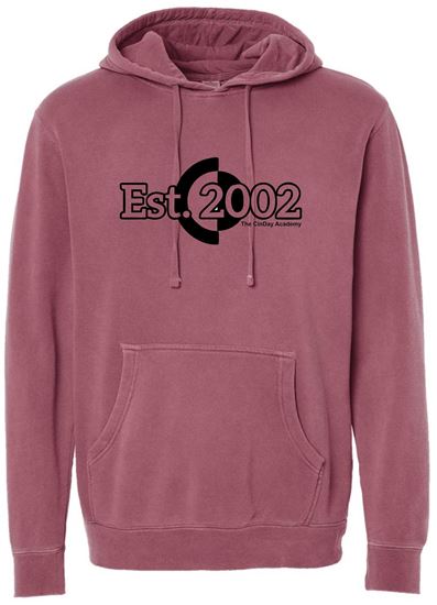Picture of The Cinday Academy - Youth & Adult/Unisex - Midweight Pigment Dyed Hooded Sweatshirt w/ Logo Choice by Independent Trading Co. PRM1500Y/PRM4500 - Pigment Maroon