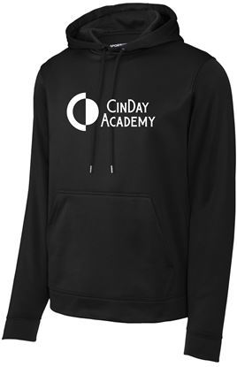 Picture of The CinDay Academy - Youth & Adult/Unisex - Sport Wick Fleece Hooded Pullover by Sport Tek (YST)F244 - Black or Deep Red