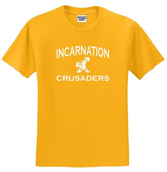 Picture of Incarnation - Youth & Adult/Unisex - Short Sleeve Tee - Gold, Forest Green, Light Pink, or Sports Grey