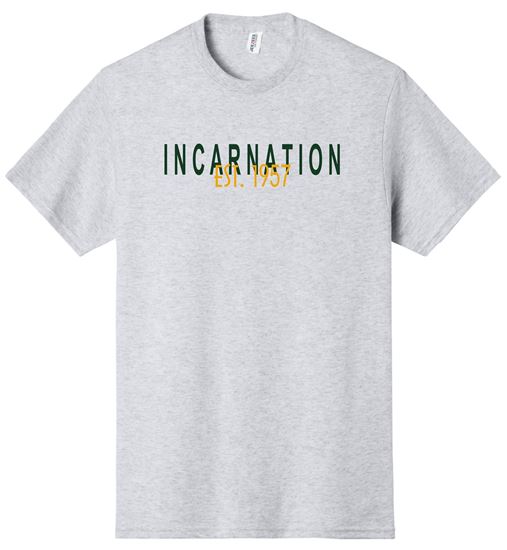 Picture of Incarnation - Adult/Unisex - Short Sleeve Tee - Ash, Light Pink, Sports Grey, or White
