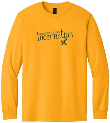Picture of Incarnation - Youth & Adult/Unisex - Heavy Cotton Long Sleeve Tee by Gildan 5400(B) - Gold, Sports Grey, or White