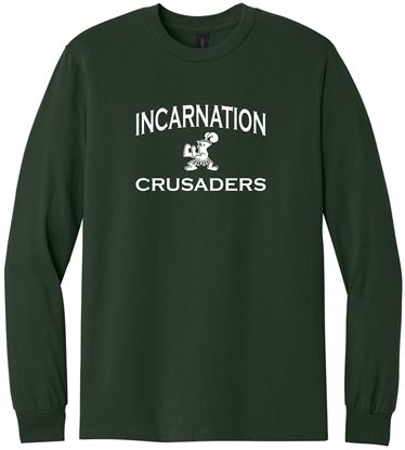 Picture of Incarnation - Youth & Adult/Unisex - Heavy Cotton Long Sleeve Tee by Gildan 5400(B) - Forest Green, Gold,  or Sports Grey