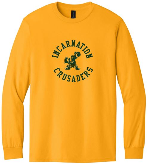 Picture of Incarnation - Youth & Adult/Unisex - Heavy Cotton Long Sleeve Tee by Gildan 5400(B) - Gold, Sports Grey, or White