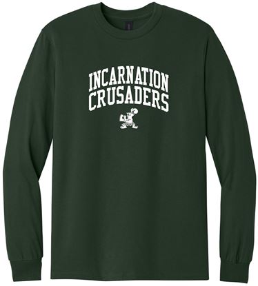 Picture of Incarnation - Youth & Adult/Unisex - Heavy Cotton Long Sleeve Tee by Gildan 5400(B) - Forest Green, Gold,  or Sports Grey