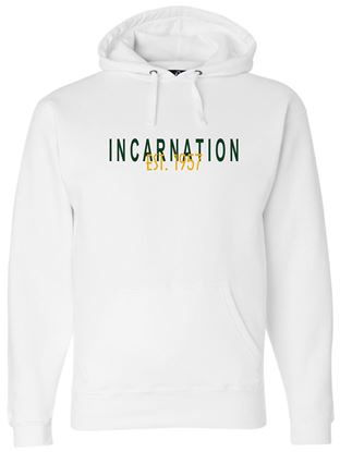 Picture of Incarnation - Adult/Unisex - Premium Hooded Sweatshirt w/ Logo Choice by J. America 8824 - White