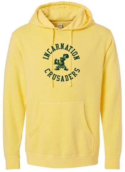 Picture of Incarnation - Adult/Unisex - Midweight Pigment Dyed Hooded Sweatshirt w/ Logo Choice by Independent Trading Co. PRM4500 - Pigment Yellow