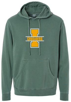 Picture of Incarnation - Adult/Unisex - Midweight Pigment Dyed Hooded Sweatshirt w/ Logo Choice by Independent Trading Co. PRM4500 - Pigment Alpine Green