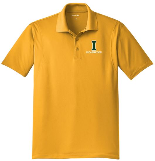 Picture of Incarnation - Adult/Unisex - Short Sleeve Polo by Sport Tek ST650 - Forest Green, Gold, or White