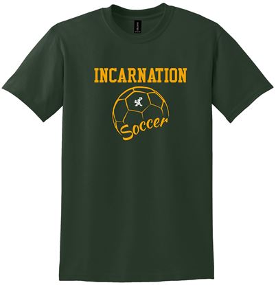 Picture of Incarnation - Youth & Adult/Unisex - 50/50 Soccer Tee by Gildan 8000(b) - Forest Green