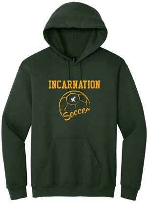 Picture of Incarnation - Youth & Adult/Unisex - Heavy Blend Soccer Hooded Sweatshirt by Gildan 18500(b) - Forest Green