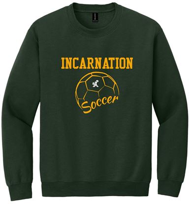 Picture of Incarnation - Youth & Adult/Unisex - Heavy Blend Soccer Crewneck Sweatshirt by Gildan 18000(b) - Forest Green