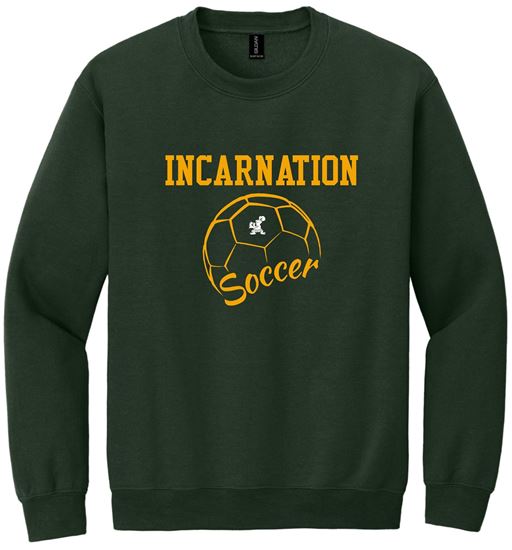 Picture of Incarnation - Youth & Adult/Unisex - Heavy Blend Soccer Crewneck Sweatshirt by Gildan 18000(b) - Forest Green