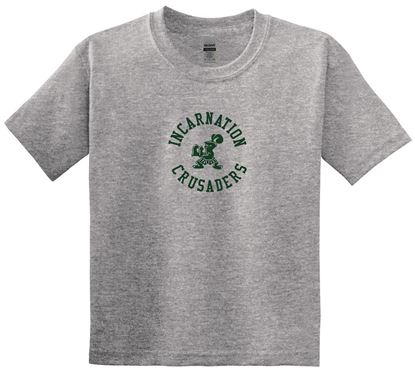 Picture of Clearance! Incarnation - Youth Medium - Short Sleeve Tee w/ All Green Circle Logo 8000b - Sports Grey