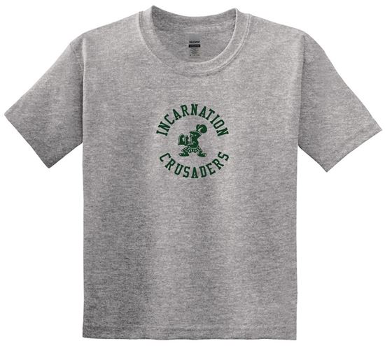 Picture of Clearance! Incarnation - Youth Medium - Short Sleeve Tee w/ All Green Circle Logo 8000b - Sports Grey