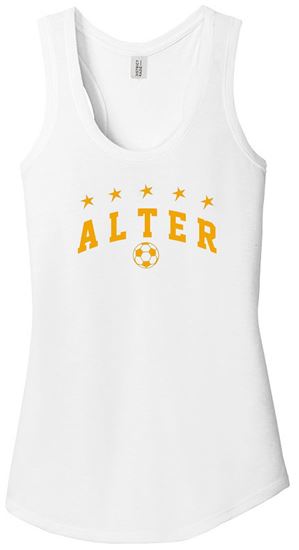 Picture of Alter Boys Soccer - Ladies - Women's Perfect Tri-Racerback Tank Top by District DM138L - Grey Frost or White (Logo 2)
