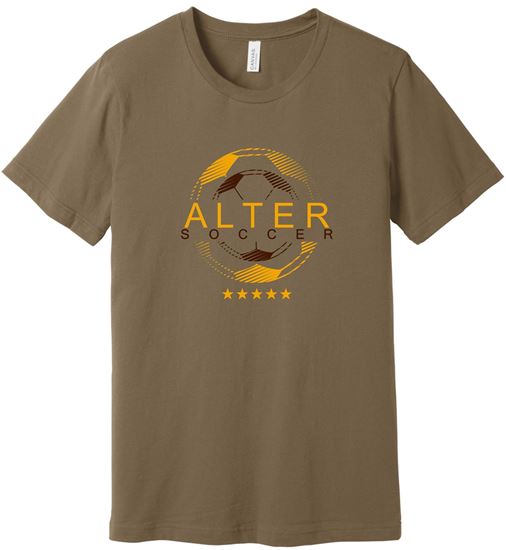 Picture of Alter Boys Soccer - Adult/Unisex - Jersey Short Sleeve Tee by Bella+Canvas BC3001 - Vintage Brown or White (Logo 1)