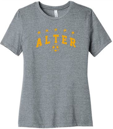 Picture of Alter Boys Soccer  - Ladies - Relaxed Short Sleeve Tee by Bella+Canvas BC6400CVC - Sports Grey or White (Logo 2)