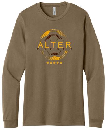 Picture of Alter Boys Soccer - Adult/Unisex - Long Sleeve Tee by Bella + Canvas BC3501CVC - Vintage Brown or White (Logo 1)