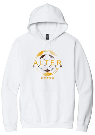 Picture of Alter Boys Soccer - Adult/Unisex - Softstyle Midweight Pullover Hooded Sweatshirt by Gildan SF500 - Savanna Brown or White (Logo 1)