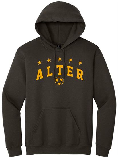 Picture of Alter Boys Soccer - Adult/Unisex - Heavy Blend Hooded Sweatshirt by Gildan 18500 - Dark Brown (Logo 2)