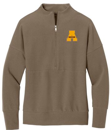 Picture of Alter Boys Soccer - Ladies - Women's Linear Texture 1/4 Zip by Mercer+Mettle MM3041 - Warm Taupe