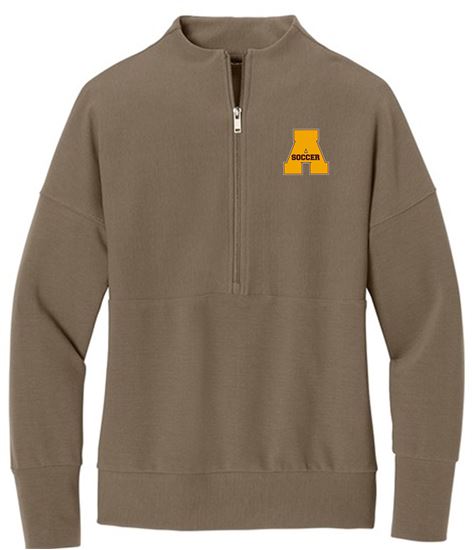 Picture of Alter Boys Soccer - Ladies - Women's Linear Texture 1/4 Zip by Mercer+Mettle MM3041 - Warm Taupe