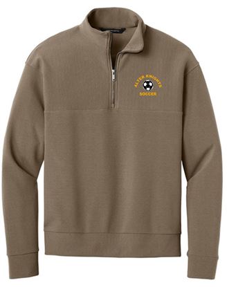 Picture of Alter Boys Soccer - Adult/Unisex - Linear Texture 1/4 Zip w/ Logo Choice by Mercer+Meetle MM3040 - Warm Taupe