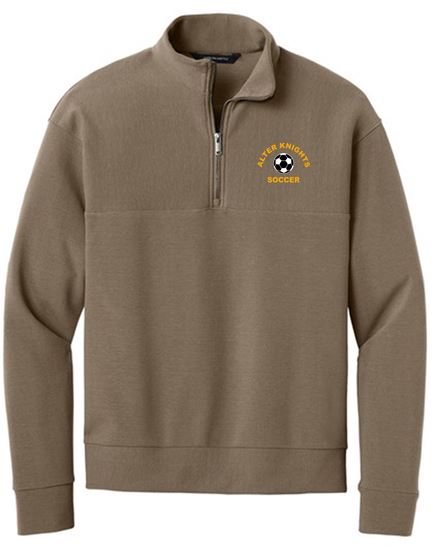 Picture of Alter Boys Soccer - Adult/Unisex - Linear Texture 1/4 Zip w/ Logo Choice by Mercer+Meetle MM3040 - Warm Taupe