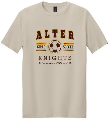 Picture of Alter Girls Soccer - Adult/Unisex - Softstyle Short Sleeve Tee by Gildan 64000 -  Sand, Sports Grey, or White (Logo 1)