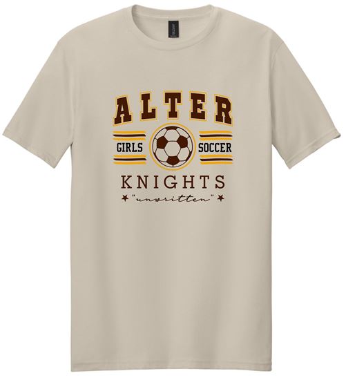 Picture of Alter Girls Soccer - Adult/Unisex - Softstyle Short Sleeve Tee by Gildan 64000 -  Sand, Sports Grey, or White (Logo 1)